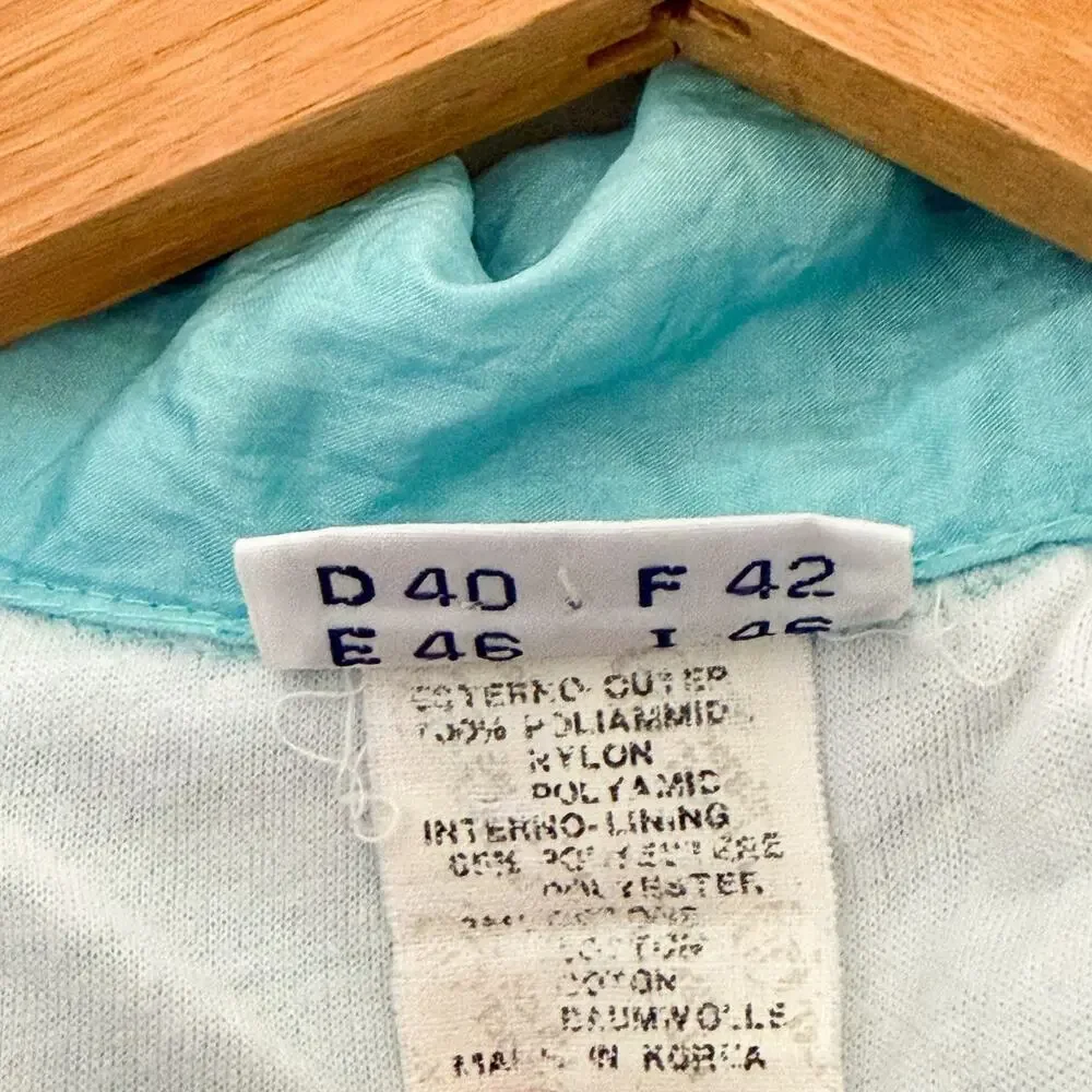 Vintage Sergio Tacchini Aqua Blue Full Zip Track Jacket Men’s Size 12 Large